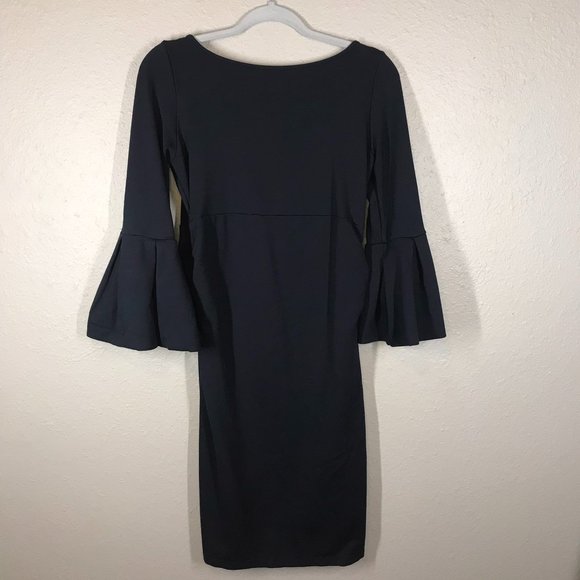 Soon Maternity Myra Black Ruffle Sleeve Maternity Dress - Picture 2 of 9